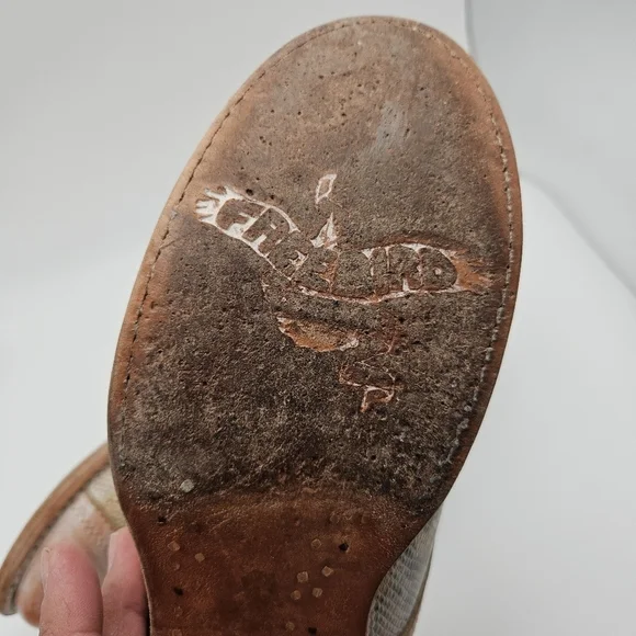 Freebird by Steven Malena loafer mule orange white python size 8 - Picture 11 of 12